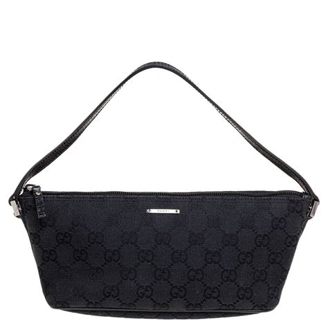 gucci black pochette handbag|gucci handbags black fabric.